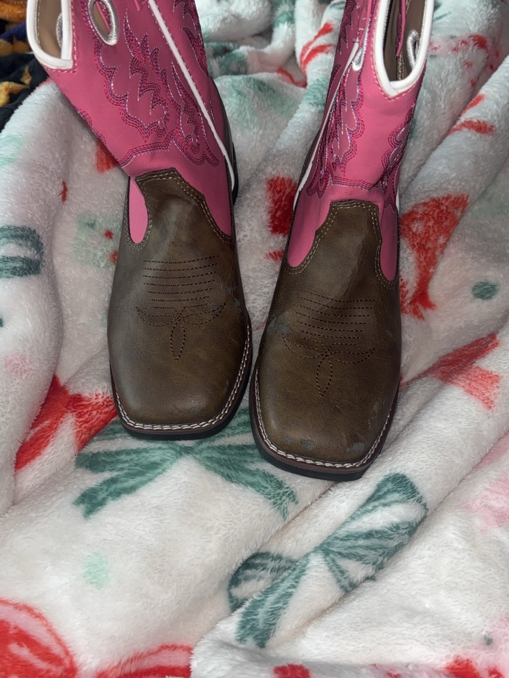 Laredo Pink and Brown Kids Western Boots